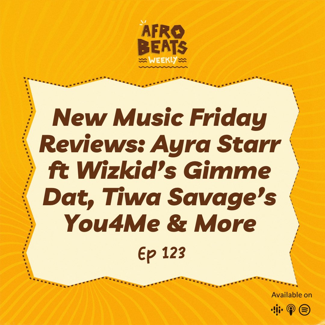 .<a href="/whoistunde/">Olatunde</a> and his co-host, <a href="/ShoWontStop/">Sho</a> , review Ayra Starr ft Wizkid’s Gimme Dat, Tiwa Savage’s You4Me, Shallipopi and Burna Boy’s Laho II and more New Music Friday songs.
push.fm/fl/afrobeatswe…