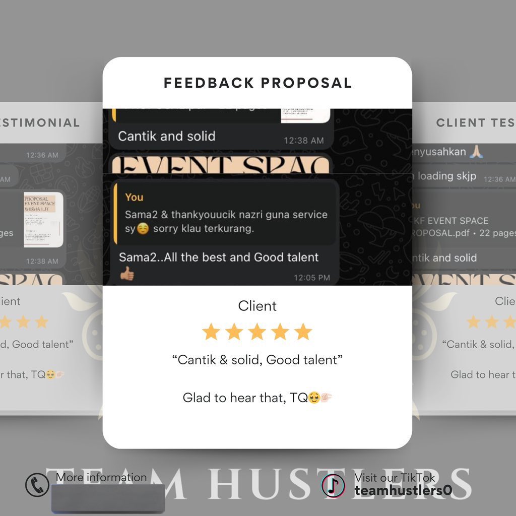 rabbaniahmad_'s tweet photo. 🚀 Hasil kerja dari @TeamHustlers0 memang berbaloi!

Follow &amp; DM if you need help with assignments, resumes, or any typing work.

Let’s get it done, together. 💪

RT &amp; support hustle culture! https://t.co/zAJ8FMVYrG