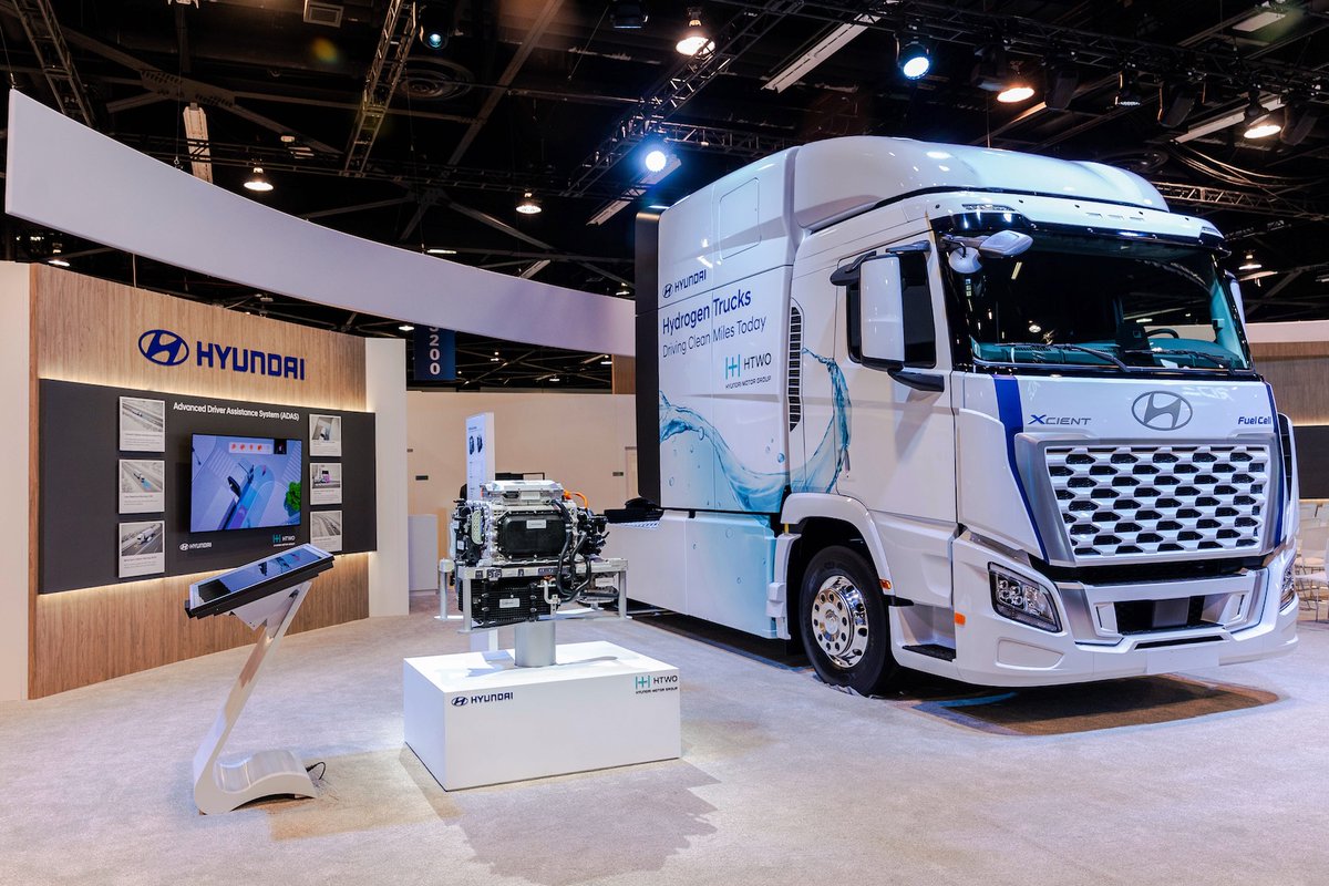 Hyundai Worldwide (@hyundai_global) on Twitter photo We unveiled our new #XCIENT Fuel Cell truck at <a href="/ACTExpo/">Advanced Clean Tech News / ACT Expo</a> 2025, featuring advanced #hydrogen tech and ADAS for North America. With new U.S. partnerships and proven fleet success, we're driving the future of clean logistics forward. Learn more: bit.ly/4jwxN0c We unveiled our new #XCIENT Fuel Cell truck at <a href="/ACTExpo/">Advanced Clean Tech News / ACT Expo</a> 2025, featuring advanced #hydrogen tech and ADAS for North America. With new U.S. partnerships and proven fleet success, we're driving the future of clean logistics forward. Learn more: bit.ly/4jwxN0c