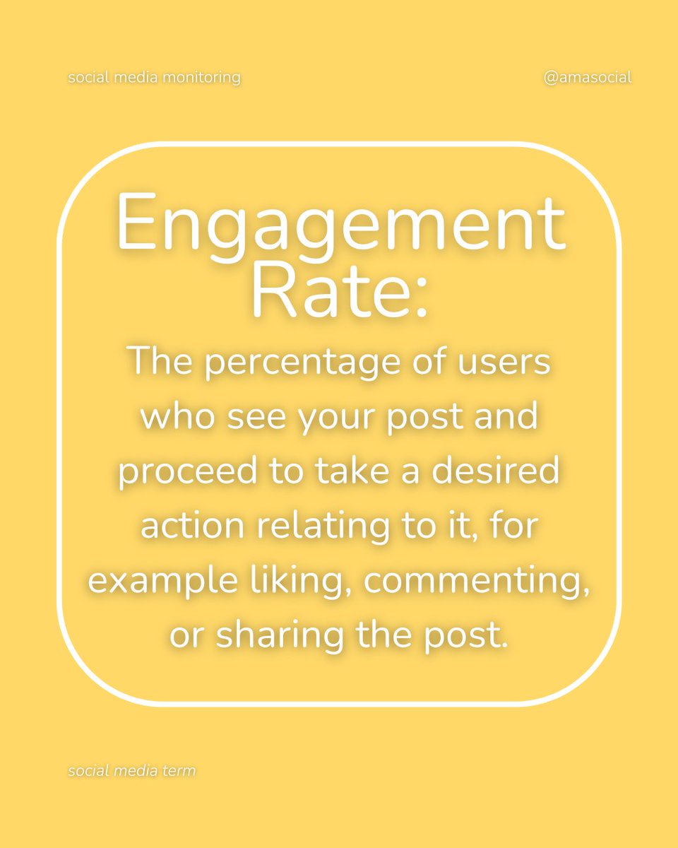 Engagement rate is one of the most important metrics to track when doing social media analytics. It's generally agreed upon that it's more important than follower or like counts!
#SocialMediaTerm #SocialMedia