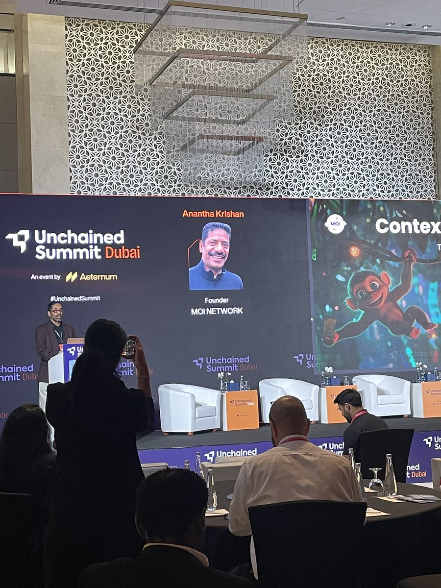 UnchainedSummit's tweet photo. @Arshasays from @MOI_Tech brought serious energy to Day 2 of #UnchainedSummit!
#EventbyAeternum #MOInetwork #web3 #Web3Community #AiTalks #Blockchain https://t.co/HSET4p7jUN