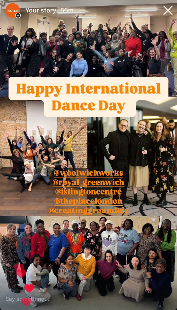 Luca Silvestrini's Protein (@proteindance) on Twitter photo Celebrating dance for all on #internationaldanceday2025 with
<a href="/woolwich_works/">Woolwich Works</a>
<a href="/Royal_Greenwich/">Royal Borough of Greenwich</a>
<a href="/CreatingGround/">CreatingGround</a>
<a href="/IslingtonCentre/">Islington Centre for Refugees and Migrants</a> Celebrating dance for all on #internationaldanceday2025 with
<a href="/woolwich_works/">Woolwich Works</a>
<a href="/Royal_Greenwich/">Royal Borough of Greenwich</a>
<a href="/CreatingGround/">CreatingGround</a>
<a href="/IslingtonCentre/">Islington Centre for Refugees and Migrants</a>
