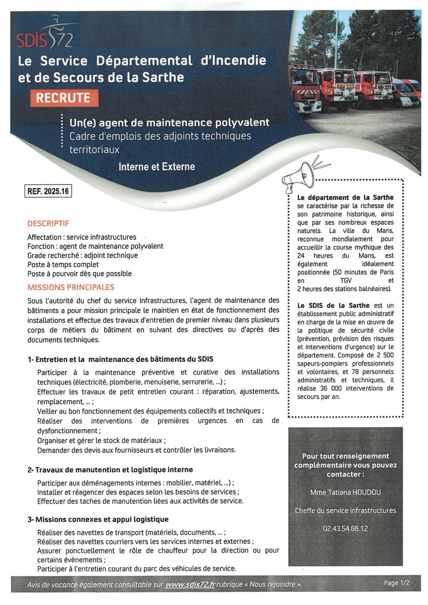 SDIS72 - Sapeurs-Pompiers de la Sarthe tweet media