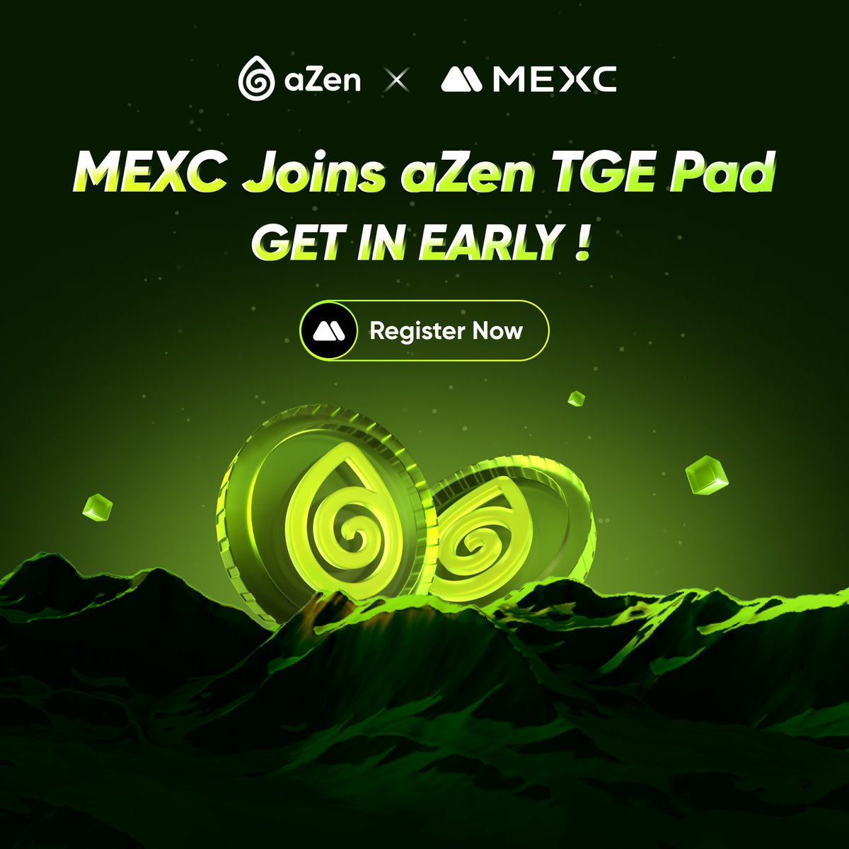 azen_protocol's tweet image. 🚀 MEXC Joins aZen TGE Pad!
We’re excited to announce that @MEXC_Official is now officially part of the aZen TGE Pad lineup!
Early movers will unlock exclusive airdrops and future rewards. 🔥
How to Join:
1️⃣ Download the aZen Hub App
2️⃣ Register your MEXC UID + Arbitrum ETH…