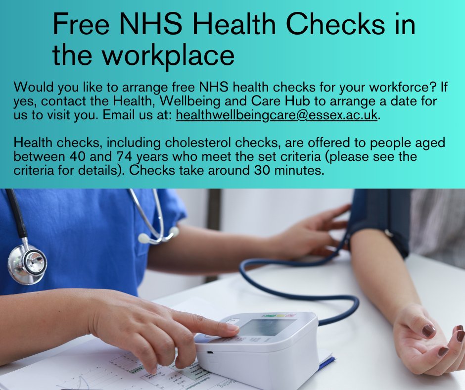 At the Health, Wellbeing and Care Hub, we offer free NHS health checks.

As we know it is hard for employees to find time to go to the GP for a health check, we can help with this. Employers, we can arrange to visit your workplace to offer free health checks to your workforce.