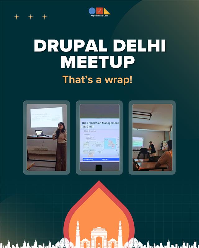 OpenSenseLabs's tweet image. And that’s a wrap on the #DrupalDelhiMeetup!

From powerful sessions to delicious snacks and incredible stories, it was a day to remember.

We look forward to seeing how we can continue to grow the #Drupalcommunity together.

#OpenSenseLabs #OSL #Drupal #OpenSource #TechMeetups