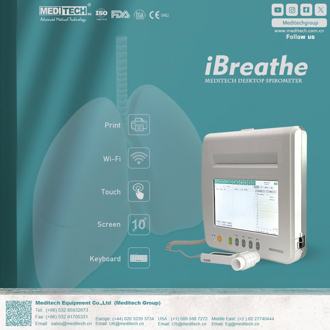 marwamo82618137's tweet image. جهاز قياس وظائف الرئه من ميديتك
-شبكة واي فاي
- شاشة كبيرة وملونة تعمل باللمس
-يمكن قياس أكثر من 100 parameter متعلقة بوظيفة FVC و VC و MVV و MV
- سعة تخزين كبيرة
للاستفسار مبيعات الشرق الاوسط
WhatsApp:-00201020488096
#pulomary
#spirometer
#spirometer
#meditech
#medicalequipment