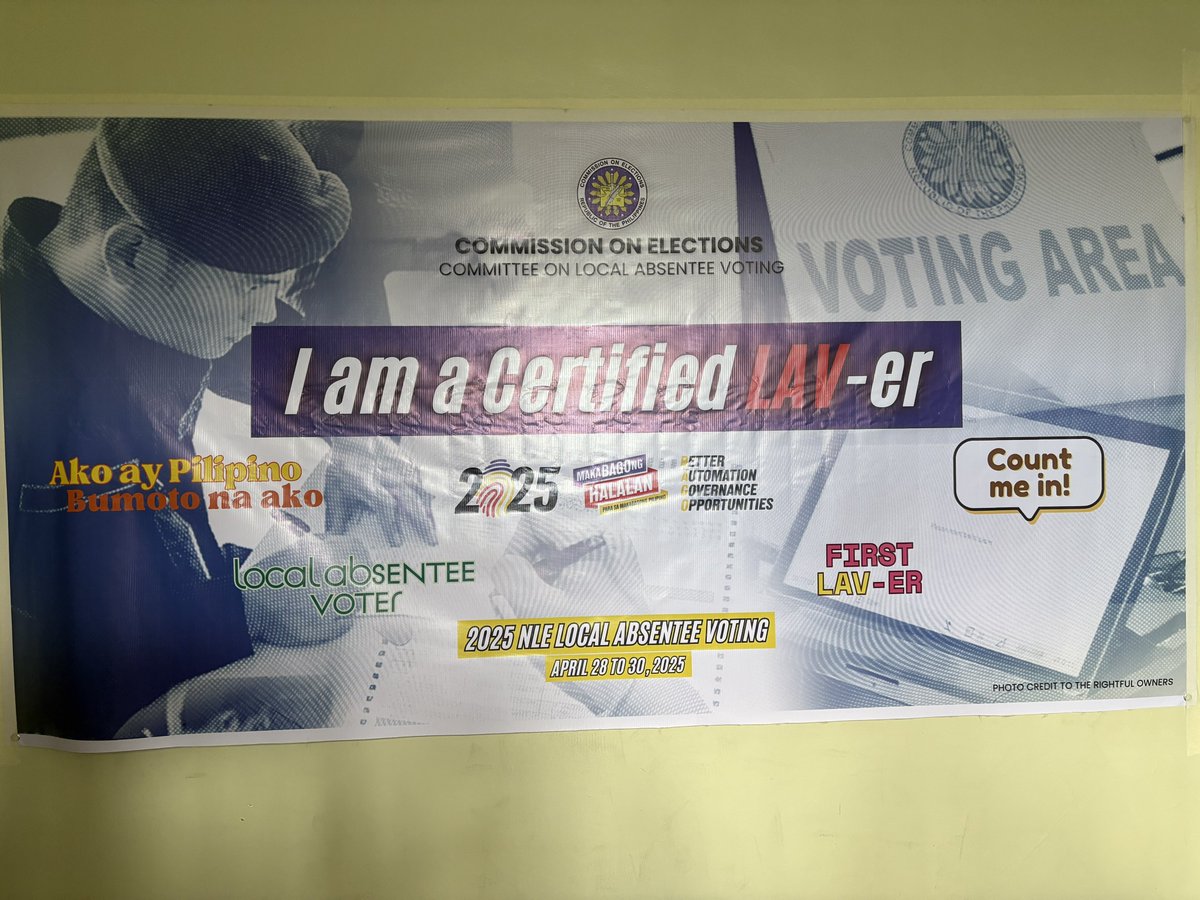ajbayato's tweet photo. Voted β«οΈ
π΅ππ³οΈ
#LabanPilipinas
#LocalAbsenteeVoting
#NLE2025 https://t.co/jOkuLCz8WV