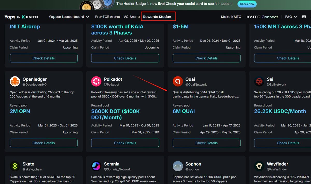 x_sanjin's tweet image. 早期零撸项目Kipper，领取 $quai 代币奖励的机会来了！

写过quai network项目的内容创作者，看过来

只需在 Kipper平台注册并粘贴钱包地址领取 Kaito 排行榜奖励

有人已经领取几千个了，目前价格代币价格 0.06098U ，价值上千

领取完成后，还有赚取机会

#Kipper 与 #Kaito