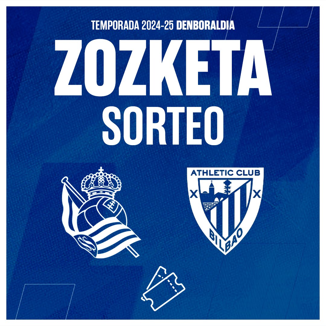 💥 𝗭𝗢𝗭𝗞𝗘𝗧𝗔 💥

Derbirako BI SARRERA zozkatzen ditugu! RT egin eta parte hartu!

#RealSociedadAthletic