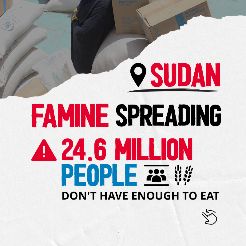 WFP's tweet photo. In a world where 343 million people face severe hunger, WFP’s work has never been more important.
This isn't one crisis, it's a global emergency.
Learn more ⏩