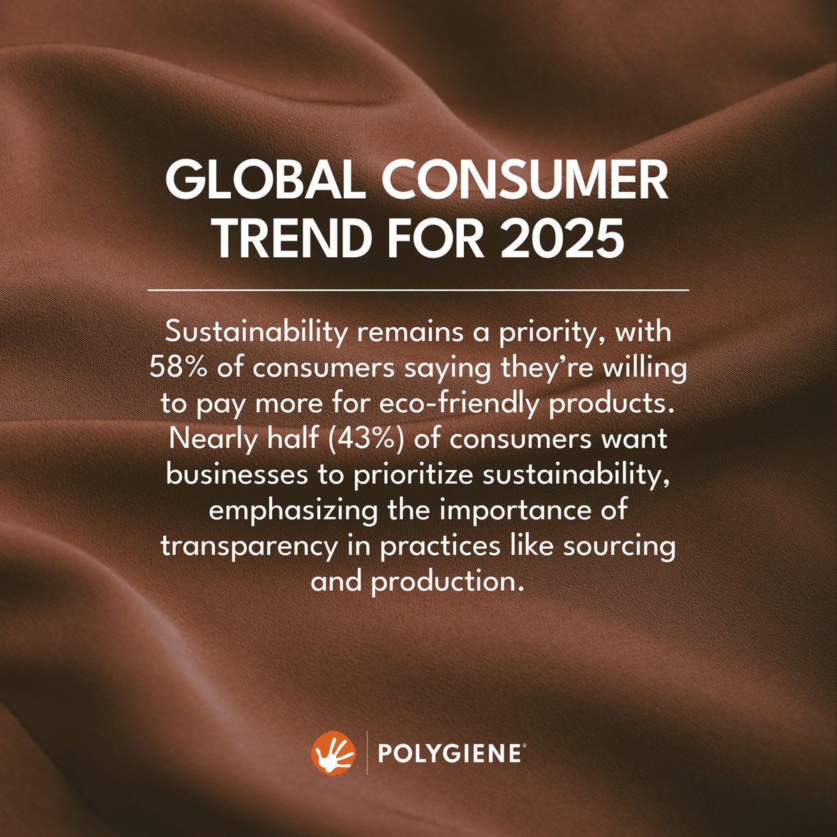 Sustainability is no longer optional – it’s expected. Millennials and Gen Z want brands that reflect their values. Polygiene helps by extending garment life and reducing washing, saving water, energy &amp; waste. Learn more: polygiene.com
