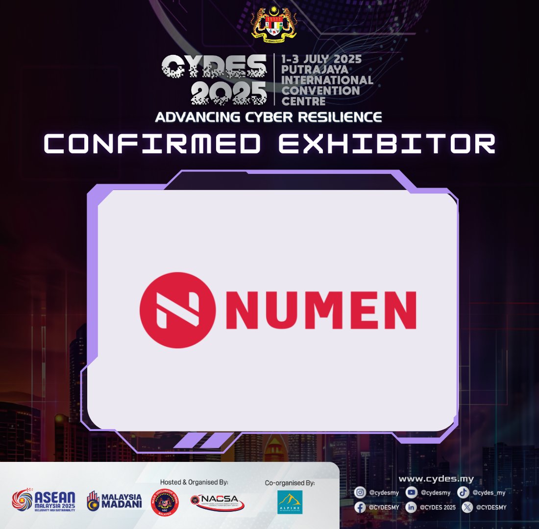 •Arctic Security
•CelcomDigi
•KPMG
•MIMOS
•MydigitalID
•Mynic
•NACSA
•Numen  Cyber
•Paloalto Networks