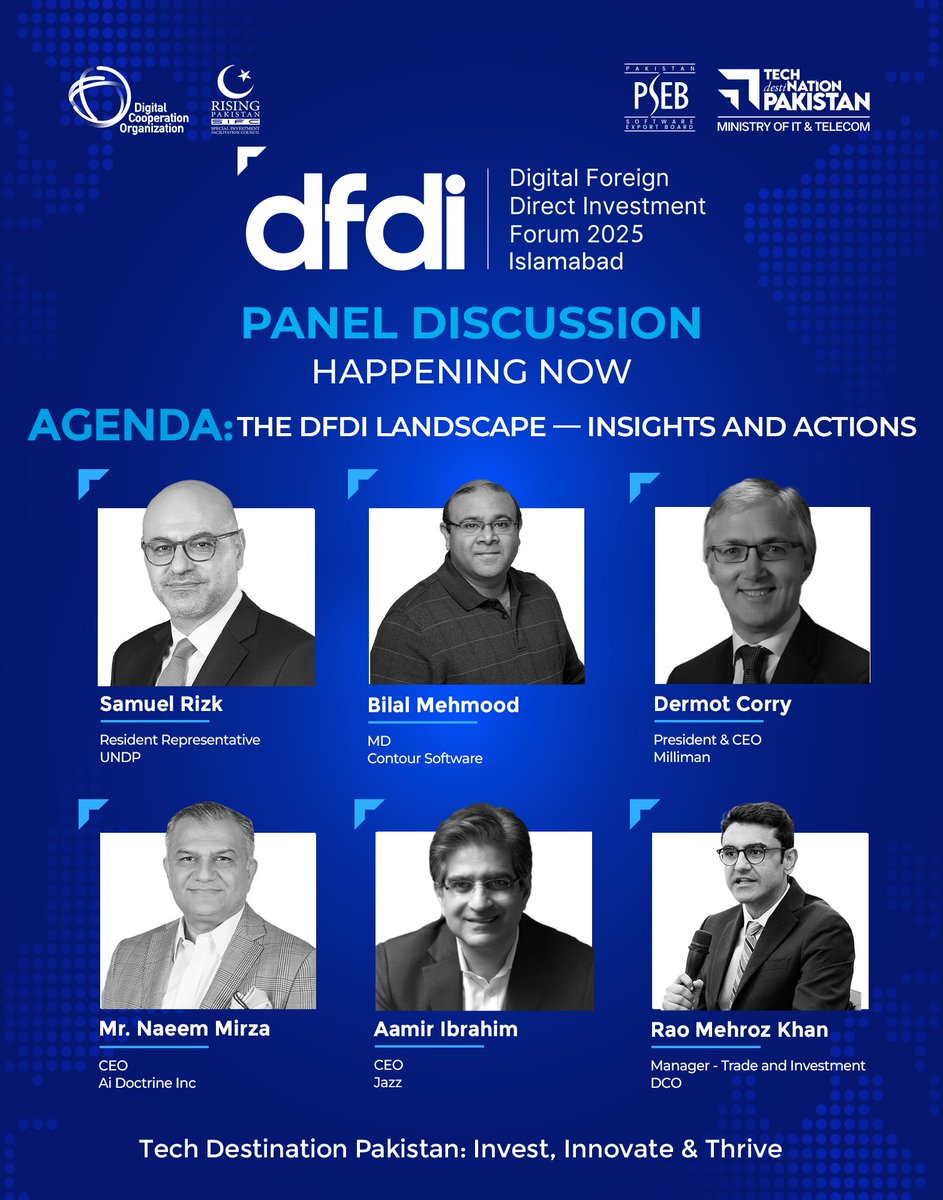 Happening Now: Panel Discussion on 'The DFDI Landscape: Insights and Actions'—Exploring Strategies to Drive Cross-Border Digital Investment. 

#dfdi2025 #DigitalInvestment #GlobalInsights #investinnovatethrive