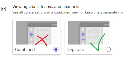 I do not love the #MicrosoftTeams ninja change in the UI to Combine Teams/Chats into a single pane. 

Back to the old skool way for me pleaase.