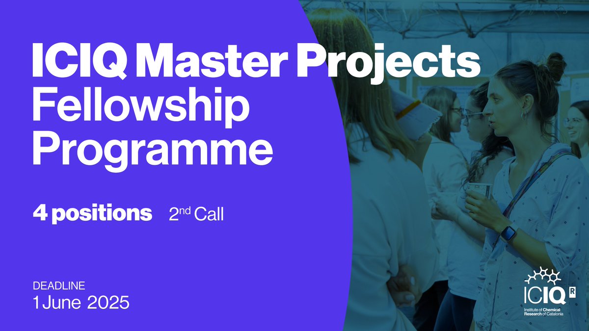 ICIQ (@iciqchem) on Twitter photo #ICIQJobs
🚨 2nd call open! Are you a chemistry student ready to dive into cutting-edge research?
🔬 Join ICIQ’s Master Projects Fellowship Programme 2025 and work with top scientists!
<a href="/MartinLab_ICIQ/">Martin Group</a> <a href="/palomaresgroup/">Palomaresgroup</a> <a href="/Perez_Temprano/">Perez-Temprano Group</a>
Info🔗careers.iciq.org/jobs/5852938-i…
<a href="/RSEQUIMICA/">RSEQ</a> #ICIQJobs
🚨 2nd call open! Are you a chemistry student ready to dive into cutting-edge research?
🔬 Join ICIQ’s Master Projects Fellowship Programme 2025 and work with top scientists!
<a href="/MartinLab_ICIQ/">Martin Group</a> <a href="/palomaresgroup/">Palomaresgroup</a> <a href="/Perez_Temprano/">Perez-Temprano Group</a>
Info🔗careers.iciq.org/jobs/5852938-i…
<a href="/RSEQUIMICA/">RSEQ</a>