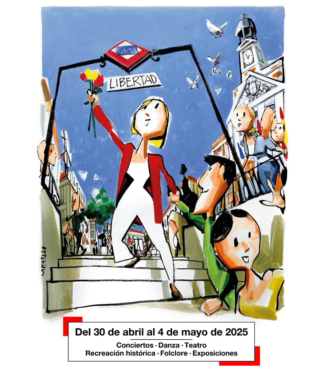 NievesHO's tweet image. Pues porque la del cartel es rubia... Si no, con ese outfit, ese ramo de flores tan español, esa llega a la estación de la libertad... no sé, ¿se habrán inspirado en alguien?
#Fiestas2deMayo @ComunidadMadrid