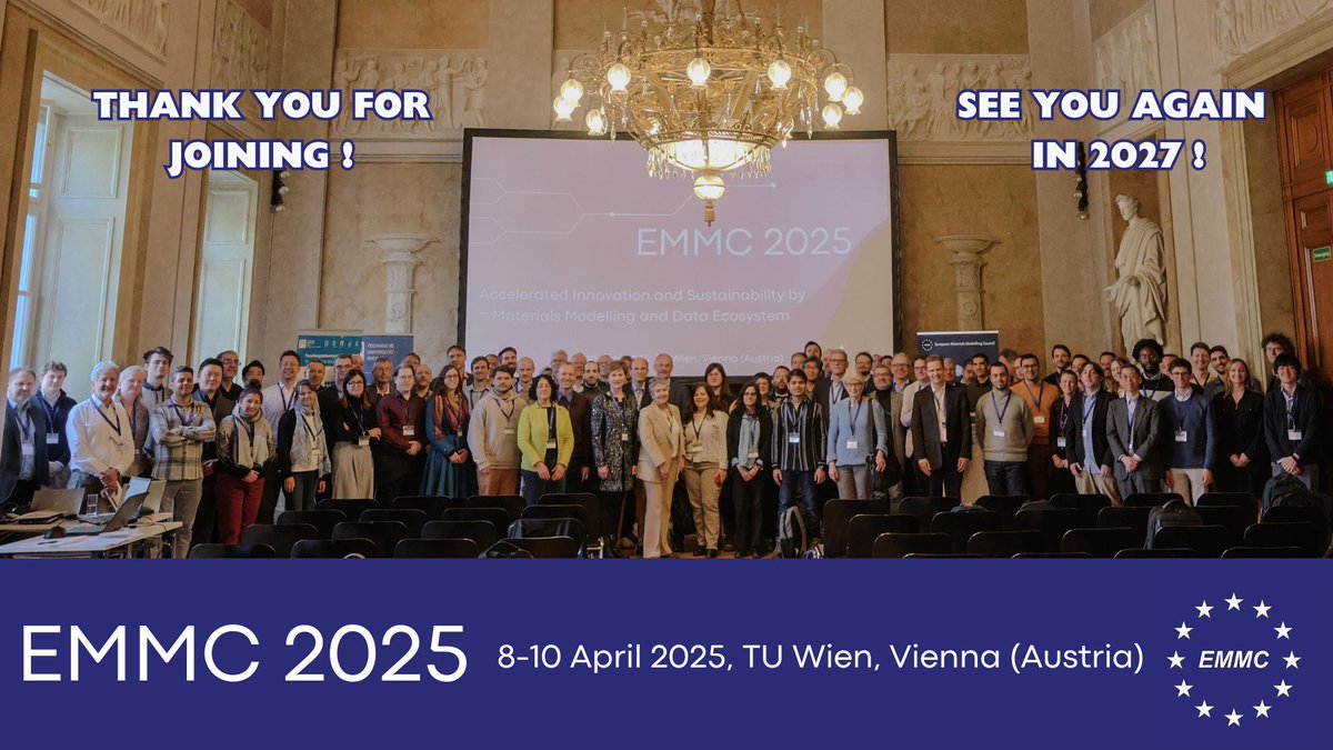 #EMMC2025 was really amazing. We would like to thank all participants for their great contributions. We hosted a variety of experts on materials modelling and characterisation, data, sustainability and policymakers. We are looking forward already to #EMMC2027.