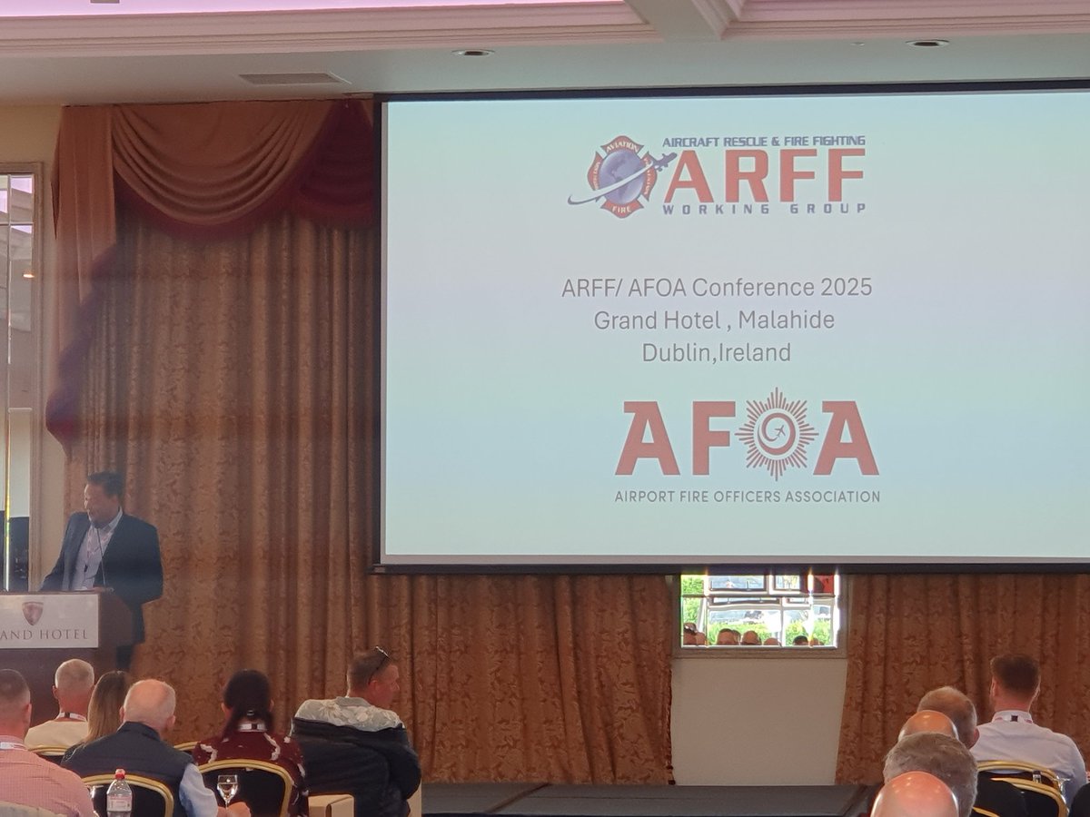 ARFF Working Group  and Airport Fire Officers Association (AFOA)  joint conference begins in Dublin today.

Delegates and exhibitors from all over the world ready to enjoy two days of excellent presentations.

I am proud to be a Committee Member of AFOA.

#AFOA #ARFF #Airport