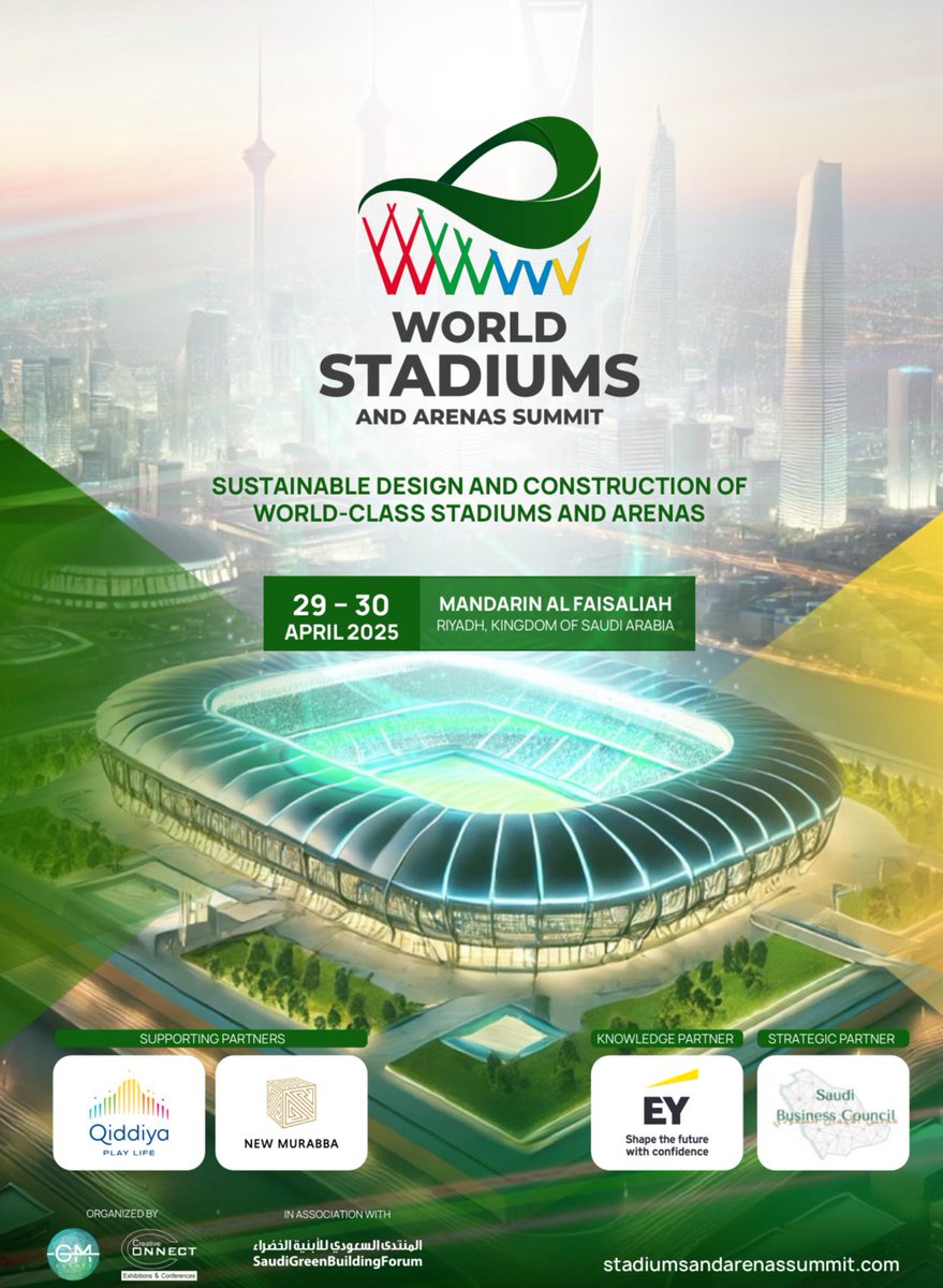 MasahCo's tweet image. Masah is proud to partner with World Stadiums and Arena’s Summit 2025 in Riyadh as a Golden Sponsor. Our Engr. Mohammed Abdul Bari - Head PMO &amp;amp; Strategic Development will address one of the sessions. #Sportsinfrastructure #ArenaDevelopment