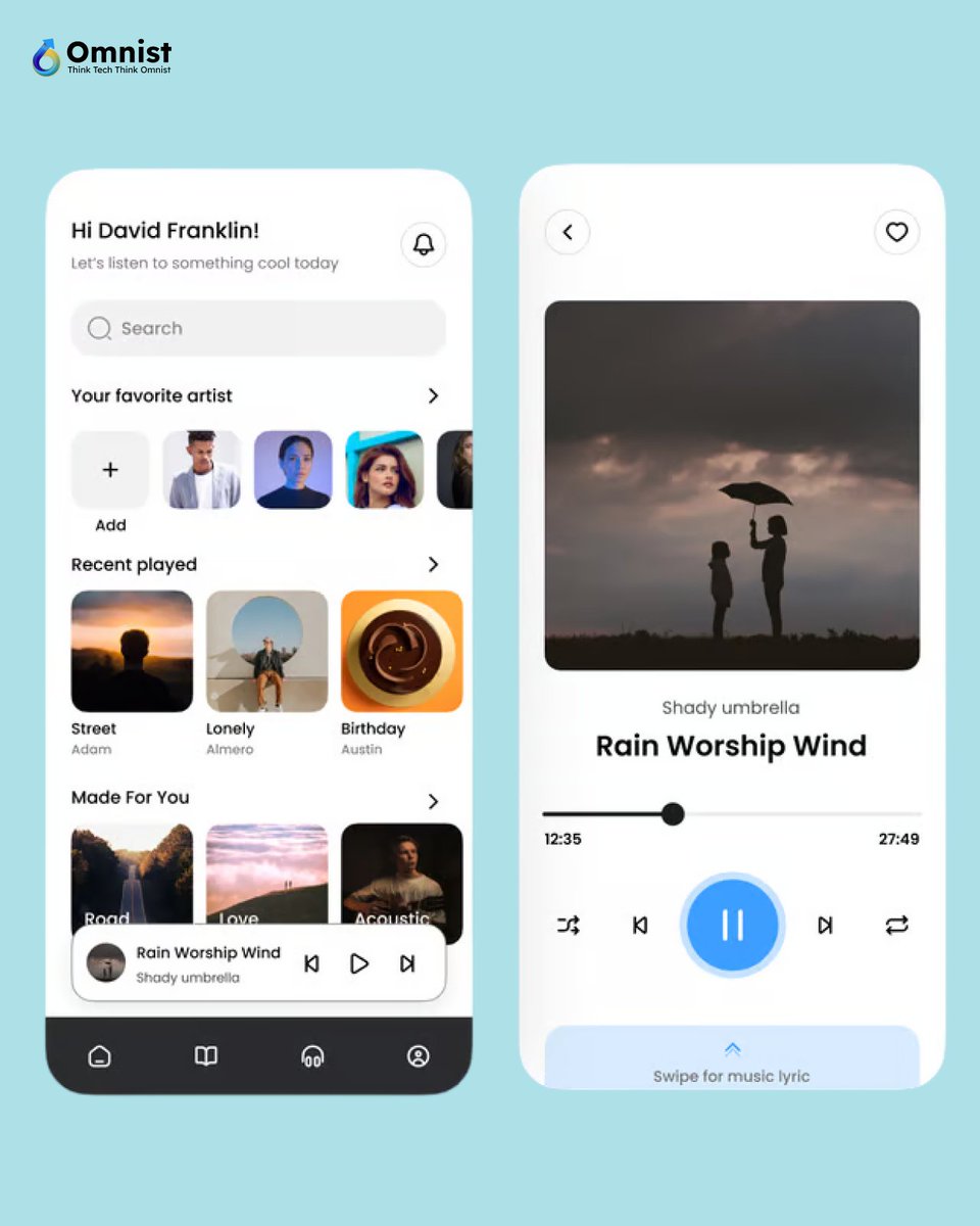 OmnistTechHub's tweet image. 🎶 Elevate your beats with #Omnist! We build top-notch music &amp;amp; entertainment apps that stream, engage &amp;amp; thrill. Let’s turn your rhythm into reality! 🎧📱

Let&apos;s Talk 👇
📞 +91-9818441791
📧 sales@omnisttechhub.com
🌐 omnisttechhub.com

#MusicAppDevelopment #EntertainmentApp