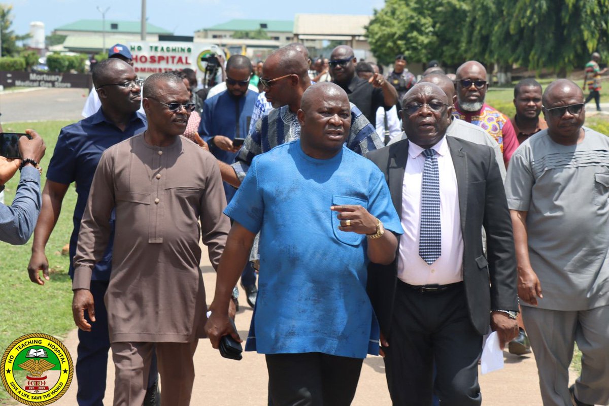 hthgovgh's tweet photo. A delegation from the Parliamentary Select Committee on Health has paid a working visit to the Ho Teaching Hospital. They inspected on-going and completed projects undertaken by the hospital's IGF. The team was led by the CEO and other management members. https://t.co/HuBaM7vddg