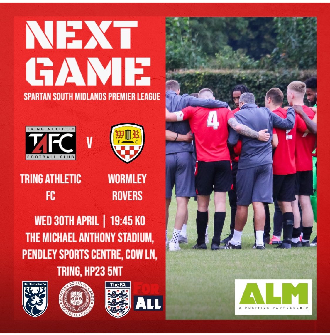 WormleyRoversFC's tweet photo. Huge game tomorrow night for “lil old Wormley” as we play @tringathletic again, in the play off semi final, bring the noise, one last push in what has been an amazing season @WormleyYouth @WormleyGirlsFC @NonLeagueHQ1 #CouldWe #COYW 🔴⚫️⚽️ https://t.co/YQMAvXsYPK