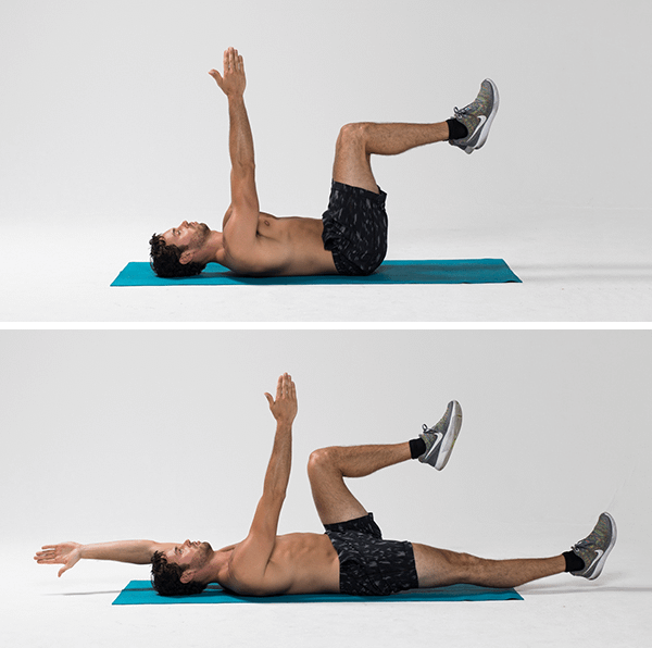 Todo el mundo piensa que los abdominales tradicionales son la mejor forma de trabajar el abdomen.

Pero esto es una mentira.

Aquí tienes 7 ejercicios que fortalecen todo tu core (no solo tu "six-pack"):🧵

1. Dead bug (bicho muerto)