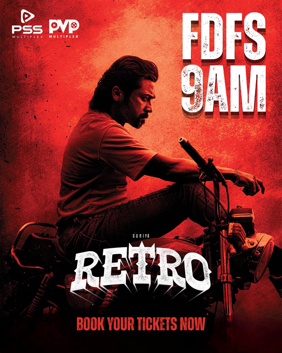 pvpmultiplex's tweet photo. #Retro Rampage advance bookings at @PssMultiplexOff @pvpmultiplex 💥💥💥
FDFS at 9AM anbana fans get ready to witness @Suriya_offl on Big Screen. Book your tickets now
#PssMultiplex #PVPMultiplex #Tirunelveli #Tenkasi #Nagercoil #RetroBookings #Suriya https://t.co/Ths7XcVzry