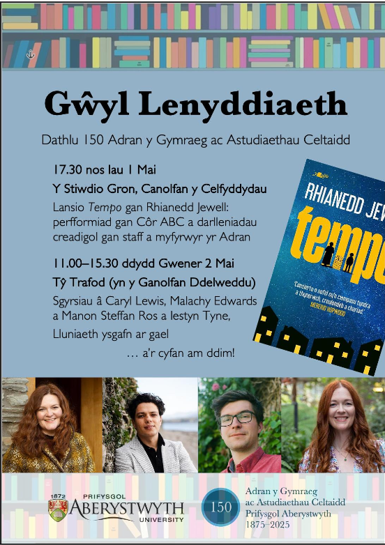 As part the 150th Anniversary of the Department of Welsh and Celtic Studies celebrations, this Thursday and Friday we are having a literary festival! Simultaneous interpretation will be available for sessions on Friday. Register here: app.onlinesurveys.jisc.ac.uk/s/aber/gwyl-le…