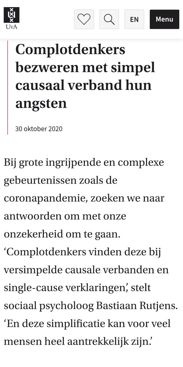 ToKnowOrNot's tweet image. Angst. Dat is wat wappies drijft.
Angst. Maakt dat ze in complottheorieën geloven.
uva.nl/shared-content…

Angst voor 'boven ons gestelden'.
Angst voor autoriteiten.

Angst is sterker dan feiten.
Angst wordt gevoed door leugens.

Angst. Behandelen kan.
psycholoog.nl/klachten/angst