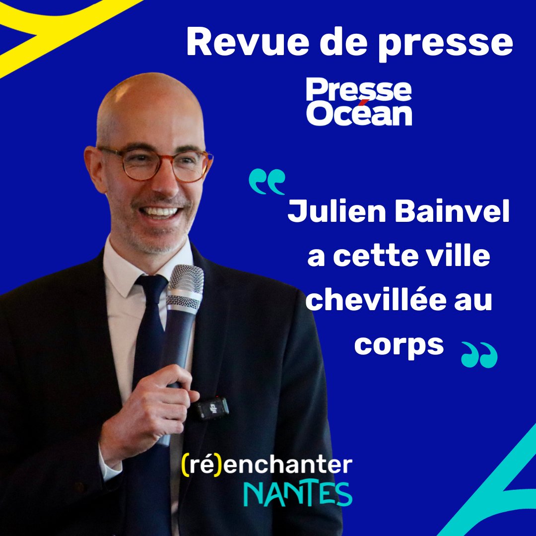 💙💛 Revue de presse 🗞️ 
#PresseOcéan : « Julien Bainvel a cette ville chevillée au corps »
🔗 Lien de l'article 👉🏼 ouest-france.fr/pays-de-la-loi…

🔗 Lien consultation 👉🏻 sijetaismairedenantes.fr

#Nantes #Nantes2026 #Réenchanternantes #JulienBainvel