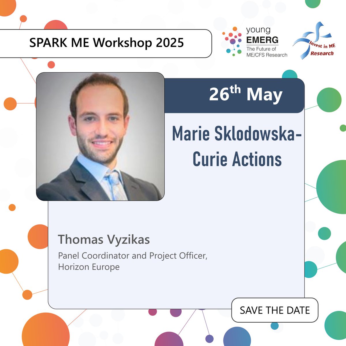 🔍 Thomas Vyzikas from Horizon Europe will present: "Marie Skłodowska-Curie Actions" and give us a valuable look at European funding support for early career researchers.