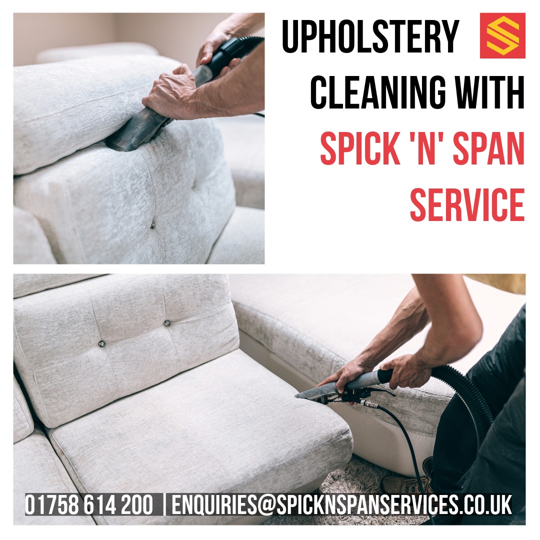 📷Spick 'N' Span services✨ Elevate Your Space with Our Expert Upholstery Cleaning Service! ✨

📞 Call us at 01758 614 200 to book your professional upholstery cleaning service.