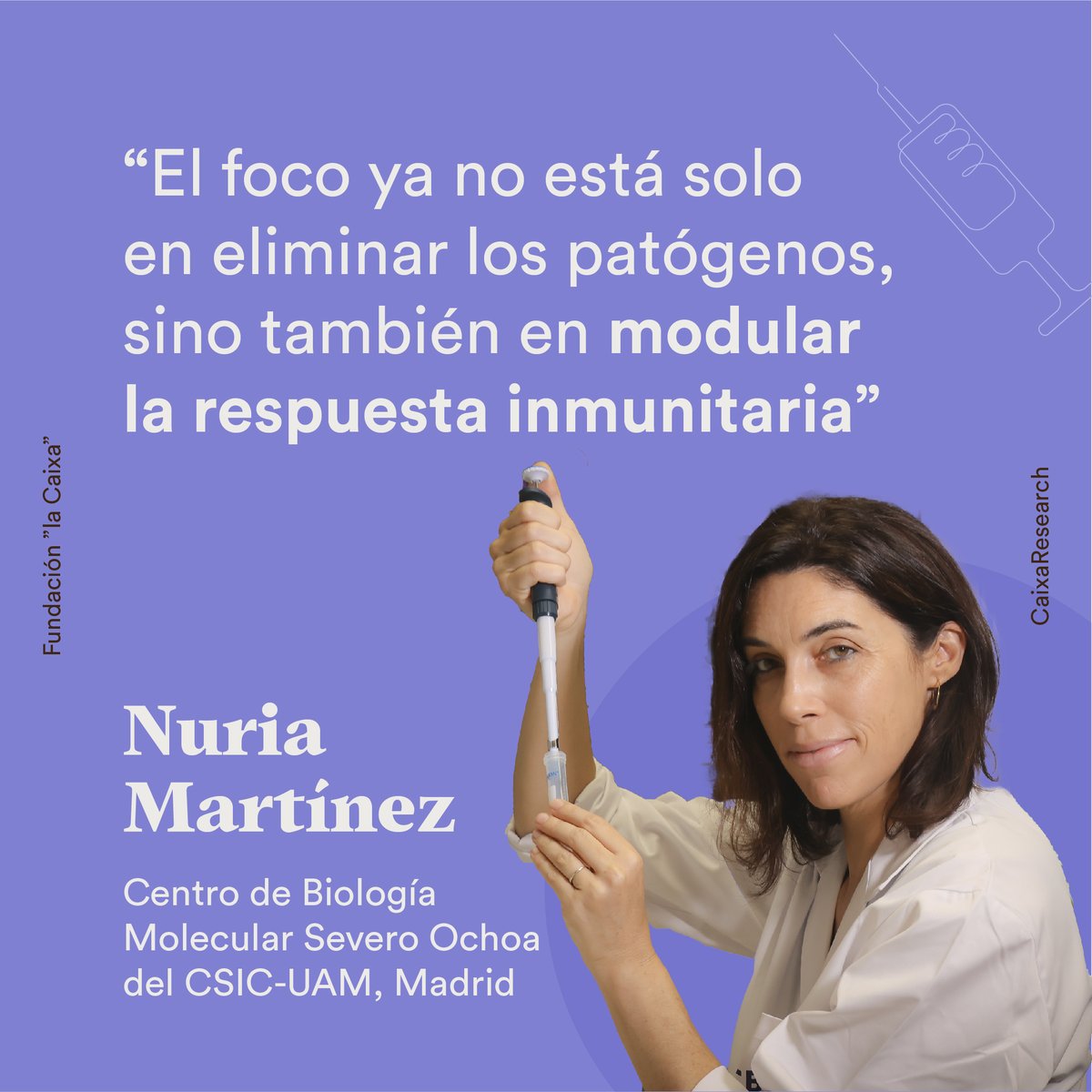 CaixaResearch (@caixaresearch) on Twitter photo 3/ 🦠🛡️ La inmunología es también fundamental para entender, diagnosticar y tratar las enfermedades infecciosas.
En <a href="/CBM_CSIC_UAM/">Centro de Biología Molecular Severo Ochoa</a>, Nuria Martínez estudia cómo se comunican las células inmunitarias ante diferentes patógenos a través de una novedosa comunicación: la comunicación 3/ 🦠🛡️ La inmunología es también fundamental para entender, diagnosticar y tratar las enfermedades infecciosas.
En <a href="/CBM_CSIC_UAM/">Centro de Biología Molecular Severo Ochoa</a>, Nuria Martínez estudia cómo se comunican las células inmunitarias ante diferentes patógenos a través de una novedosa comunicación: la comunicación