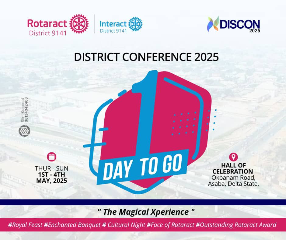THE ✨MAGICAL🪄 DISCON XPERIENCE 2025
1️⃣ Day to go! We’re ready❗ Are you❓

Host: Delta State — South-South gem with Asaba as capital and Warri as its hub.

First-ever DISCON in Delta!
It’s magic 💫 or nothing!

#DISCON2025