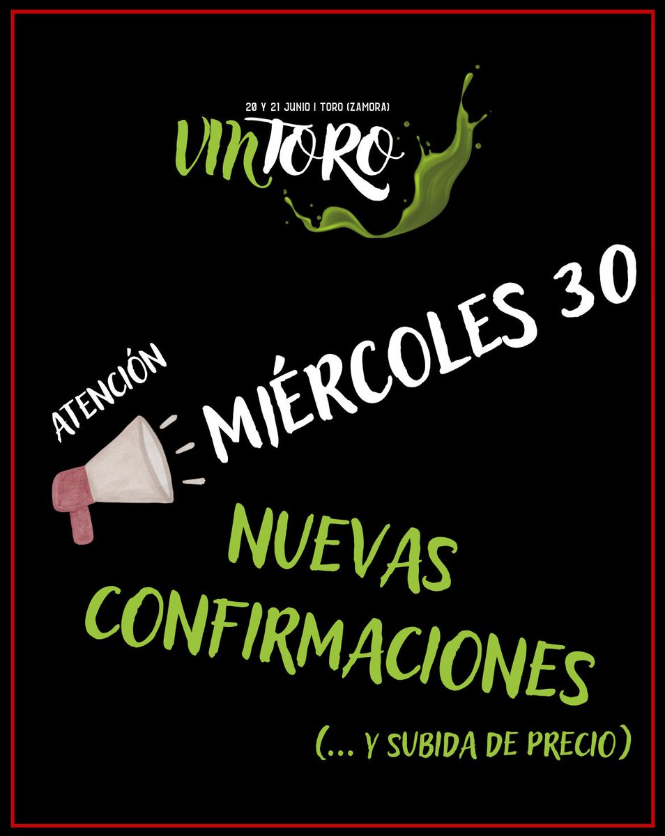 Debido al apagón de ayer y a que muchos de vosotrxs no habéis podido comprar vuestras entradas, mantenemos el precio un día más y pasamos las tres confirmaciones a mañana a las 12:00.
Últimas entradas a la venta en <a href="/wegowES/">wegowes</a> 
#vuelveelfuego #vintoro25