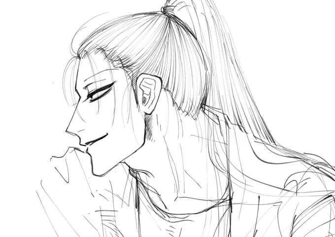 若雑さんと現雑さんに伊くんを取り合いしてほしい下描き 