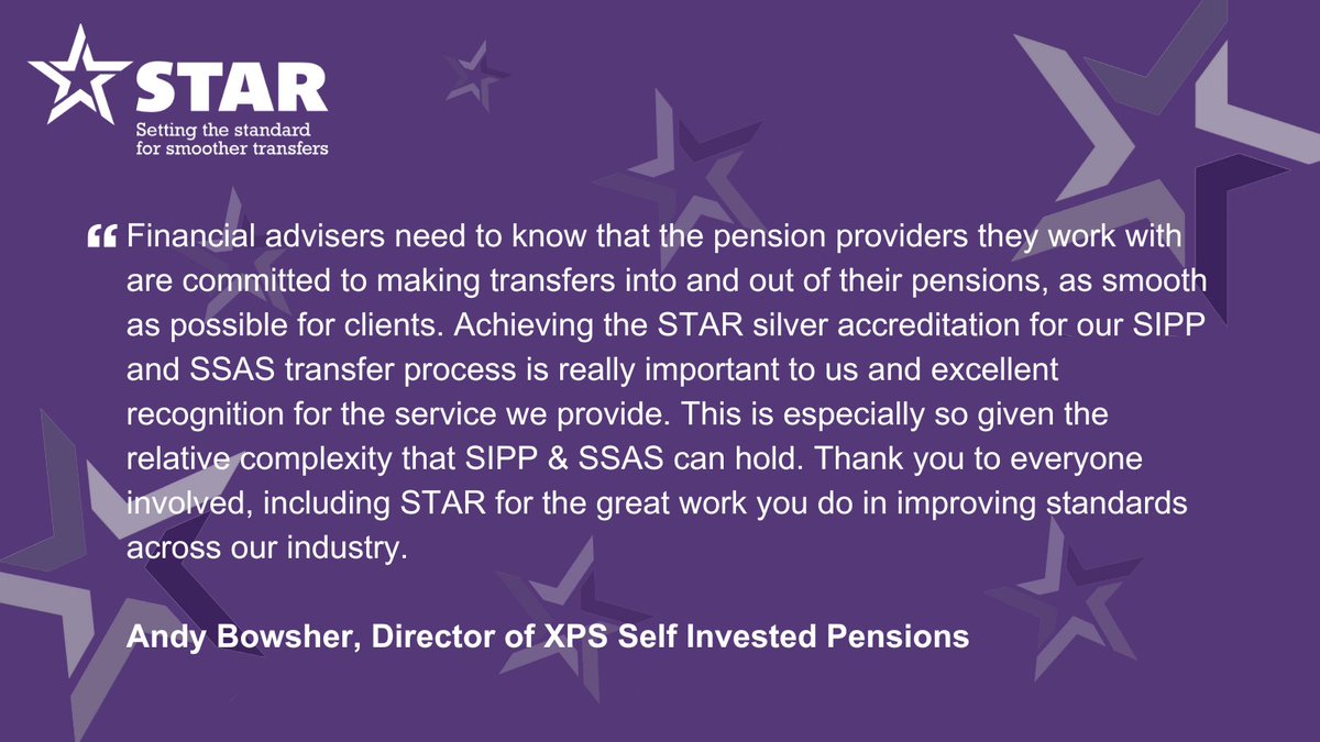 STAR_Transfers's tweet photo. XPS Group was awarded a silver accreditation in the SIPP &amp; SSAS category – highlighting its commitment to making pension transfers smoother, faster, and more efficient for clients and advisers alike. https://t.co/LMZ1qhXxEJ