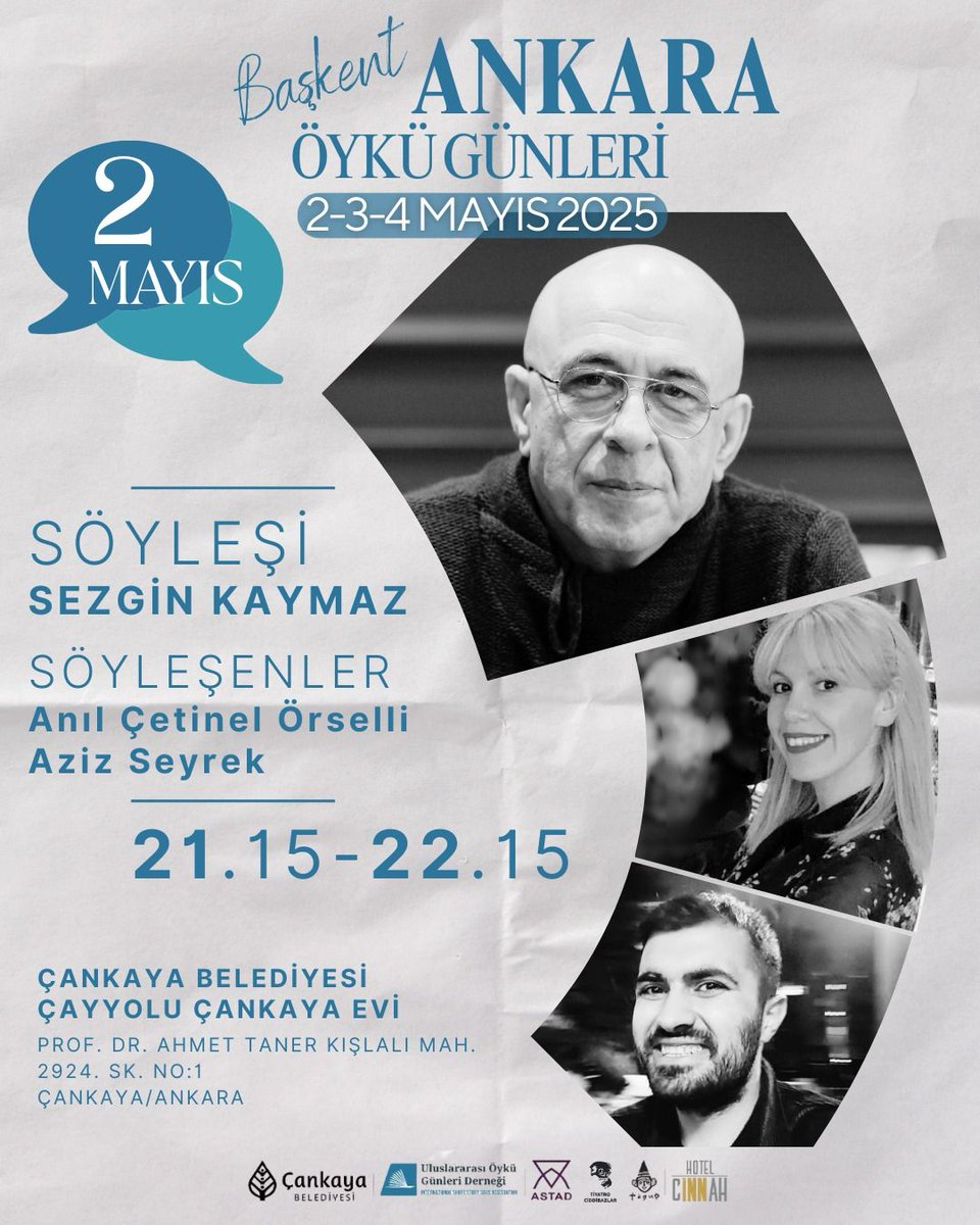 2 Mayıs Cuma günü Başkent Ankara Öykü Günleri kapsamında buluşuyoruz.