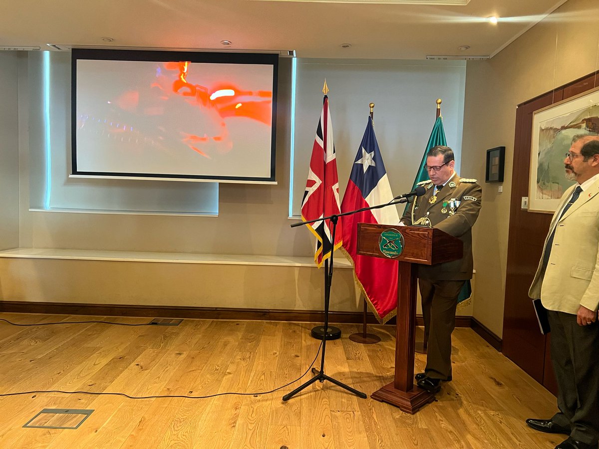 Yesterday we celebrated the 98th anniversary of <a href="/Carabdechile/">Carabineros de Chile</a> at our Embassy. Thank you to all carabineras and carabineros for preventing crime and contributing to bringing offenders to justice, ensuring the safety and security of the Chilean population every day. 🇨🇱