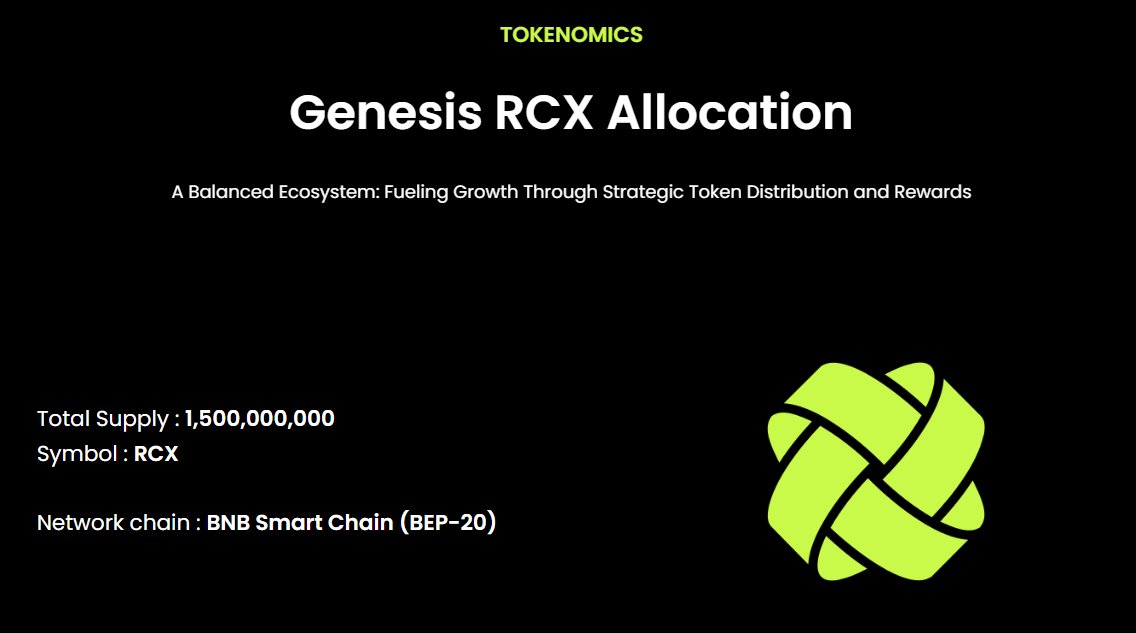 RCX_official's tweet photo. #RecycleX combines environmental protection with real economic value
With a well-balanced tokenomics model

✅ Sustainable growth
✅ Community-driven participation
✅ Real rewards for action
A self-sustaining #ecosystem where doing good earns value.
Join the movement with $RCX💚 https://t.co/H8GivqjzAc
