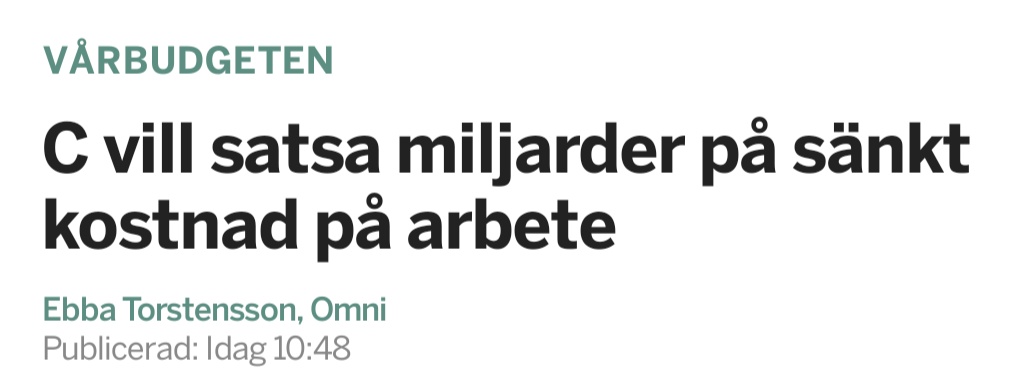 Sverige jobbar när Sverige är som bäst, och då behöver vi göra det billigare att anställa!