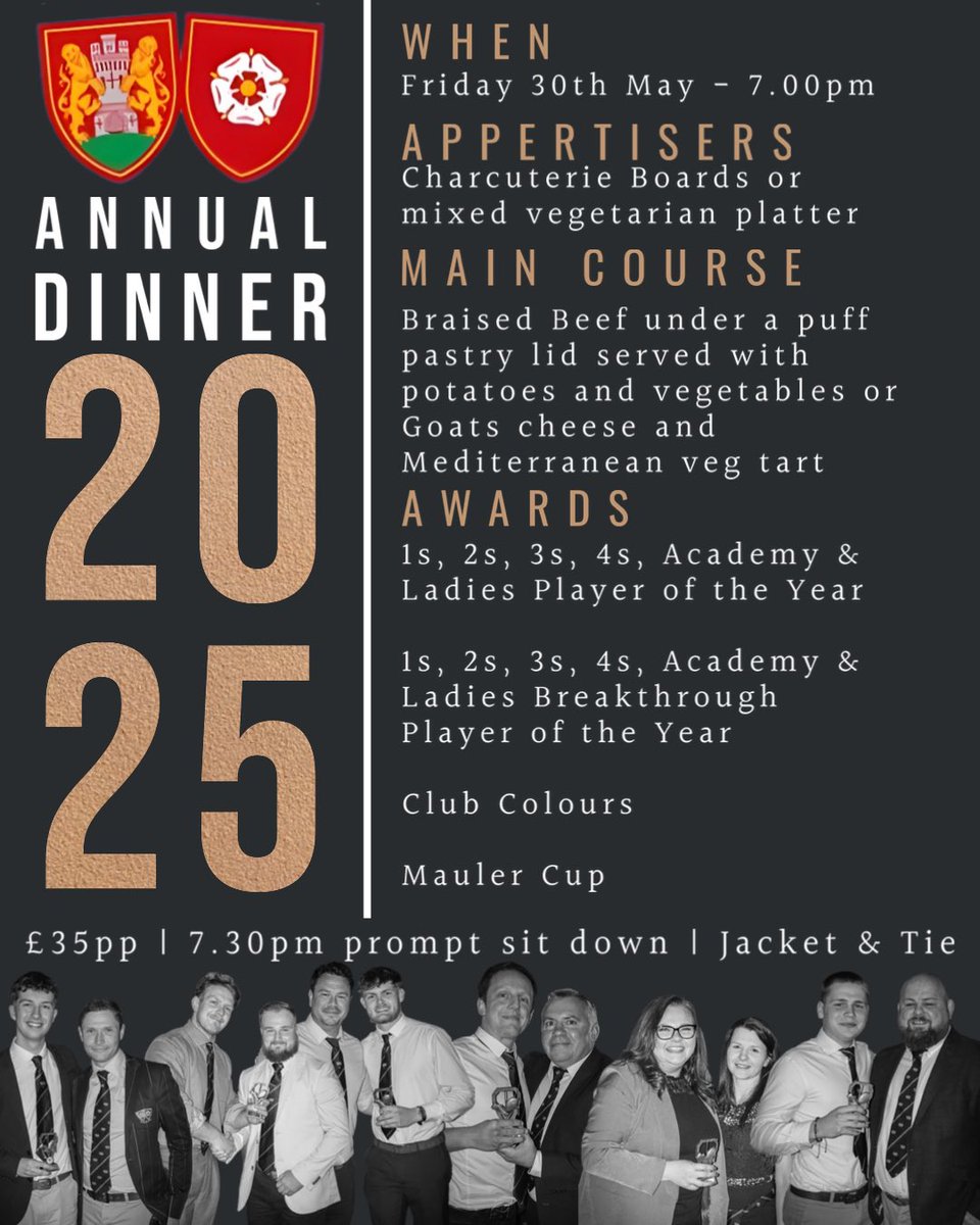 📣 ANNUAL DINNER 📣

Have you got your ticket? They’re selling out fast so make sure to get your space at this years Annual Dinner booked and sorted asap 🎉

🔴🟡🔵