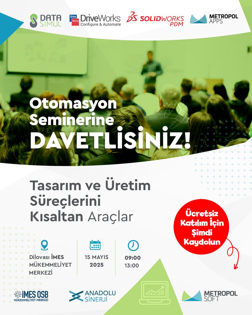 Metropolsoft's tweet photo. 📣 OTOMASYON SEMİNERİNE DAVETLİSİNİZ!
🚀 Seminer detaylarını incelemek ve kayıt olmak için tıklayın: https://t.co/ksJAwRZd9v
#metropolsoft #solidworks #solidworkspdm #solidworkstürkiye #solidworks2025 #driveworks #imalat #makina #endüstriyeltasarım #cadcam #yazılım #otomasyon https://t.co/uPpdEweXvP