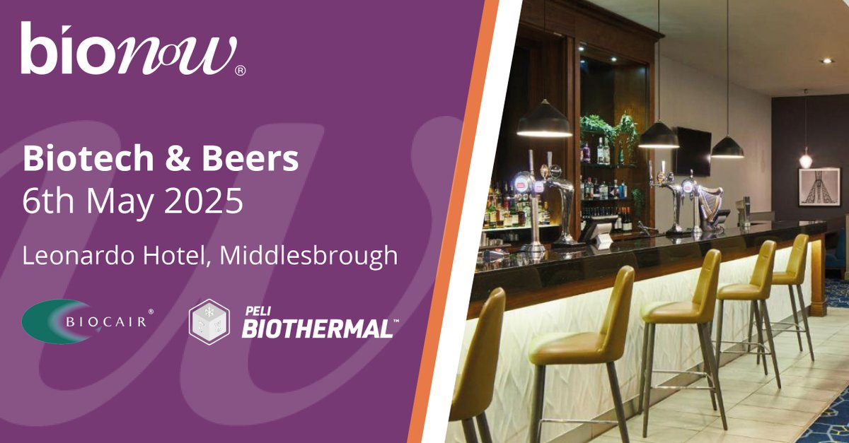 Bionow (@bionow) on Twitter photo On the eve of #PharmaManufacturing we have a special #BiotechAndBeers at <a href="/leohotelsukire/">Leonardo Hotels UK & Ireland | Formerly Jurys Inn</a>, Middlesbrough on 6 May; a chance for out-of-town attendees to meet delegates from the northeast for informal #networking.
bionow.co.uk/event/BIONOW23…
Sponsors: <a href="/Biocair/">Biocair</a> | <a href="/PeliBioThermal/">PeliBioThermal</a> On the eve of #PharmaManufacturing we have a special #BiotechAndBeers at <a href="/leohotelsukire/">Leonardo Hotels UK & Ireland | Formerly Jurys Inn</a>, Middlesbrough on 6 May; a chance for out-of-town attendees to meet delegates from the northeast for informal #networking.
bionow.co.uk/event/BIONOW23…
Sponsors: <a href="/Biocair/">Biocair</a> | <a href="/PeliBioThermal/">PeliBioThermal</a>