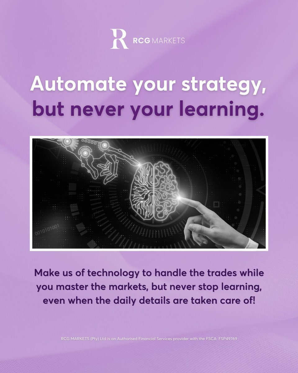 RCGMarketsSA's tweet image. 🔧 Let Technology Work for You, While You Master the Markets 🔧

Automated trading systems are revolutionizing the way we trade, but the key to long-term success lies in continuous learning. 📚

#RCGMarkets #ForexAutomation #TradingSmart #ForexSuccess #ContinuousLearning #EAs