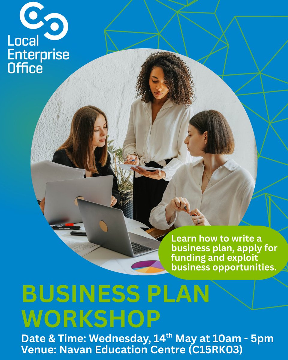 Business Plan Workshop!!

Location: Navan Education Centre (C15 RK03)
Date: Wednesday, May 14, 2025
Time: 10:00 AM - 5:00 PM

Craft a business plan that attracts investors, secures funding, and maximises business opportunities.

Reserve your spot now: localenterprise.ie/.../Business-P…...