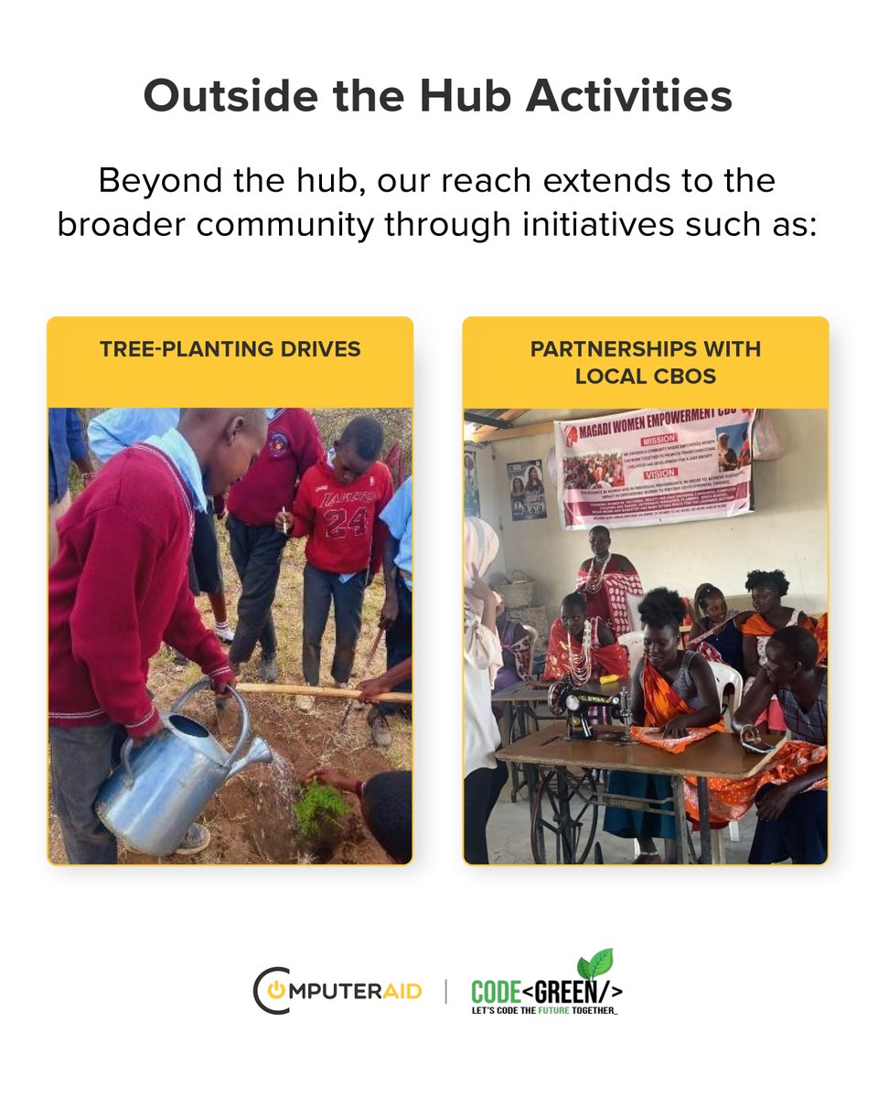 Computer_Aid's tweet image. And the impact doesn’t stop at the Kajiado Solar Community Hub. We’re partnering with schools and CBOs on tree-planting, education, health, and economic initiatives - building a stronger, more resilient Kajiado together.

#KajiadoHub #SolarCommunityHub #TechForGood