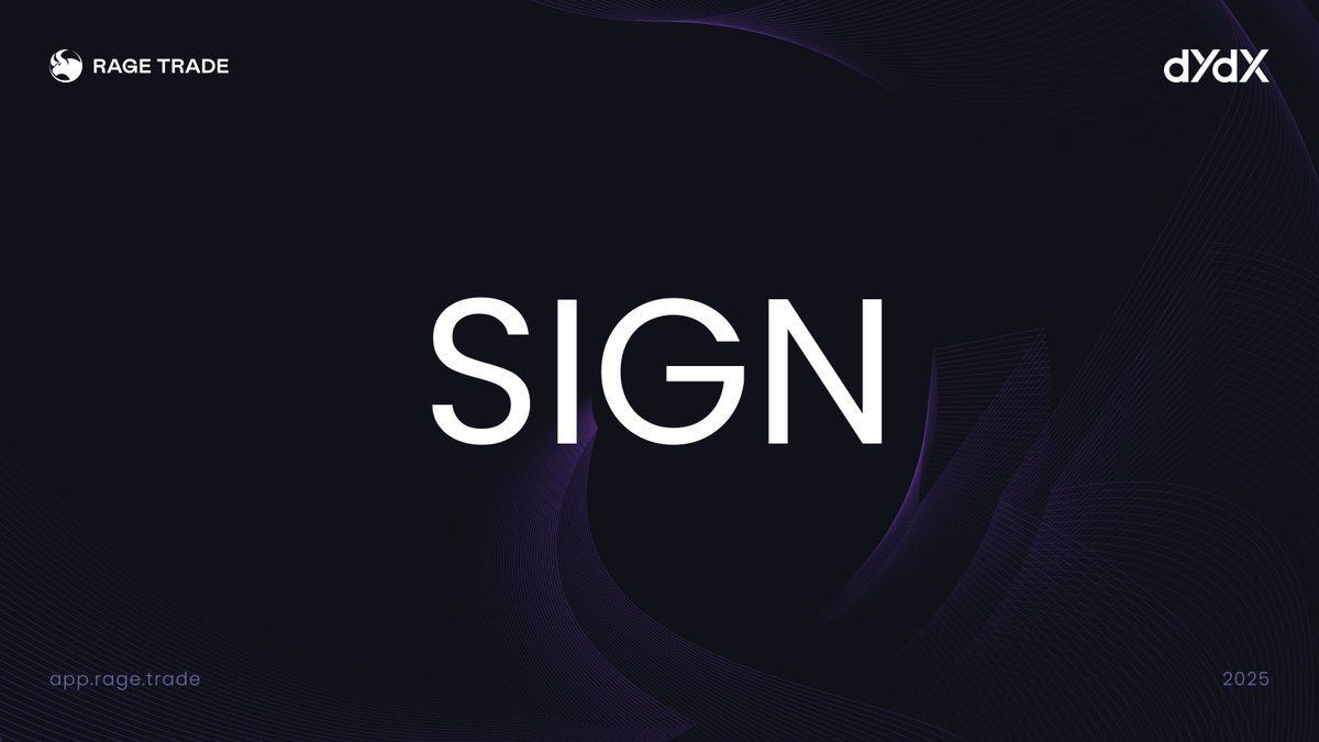 New Asset Listing!

You can now long or short $SIGN on <a href="/dYdX/">dYdX</a> through Rage.

Trade $SIGN here: app.rage.trade/trade/SIGN-USD

<a href="/sign/">Sign 🧡👀</a>